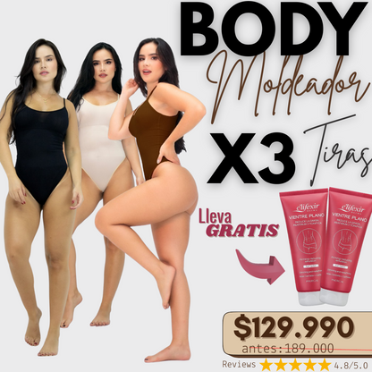 BODY CONTROL DE ABDOMEN X3+ CREMA REDUCTORA GRATIS 🔥